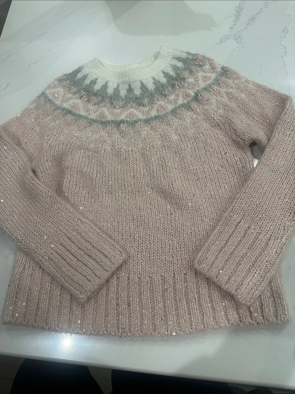 Gap Kids Christmas sparkle sweater wool blend girls size small 6-7